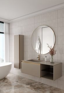 Тумба под раковину Armadi Art Quatro 790-M6-120-D-MG 120 см бежевый/золото матовое